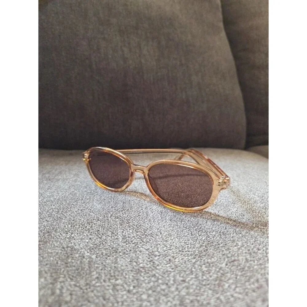 Women's Crystal Oval Sunglasses Yellow